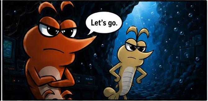 The red leader crosses his arms beside the golden ally and answers: “Let’s go.”